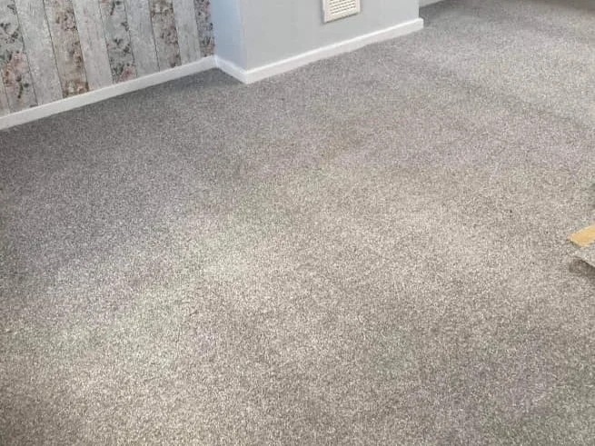 Beige cut pile carpet fitted in Newcastle bedroom by Foxglove Flooring