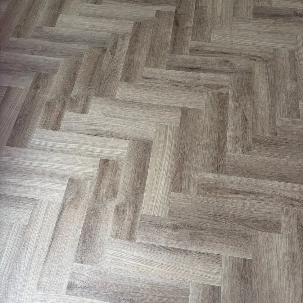 herringbone-lvt-detail-newcastle-foxglove-flooring Oak-effect herringbone up close, Newcastle
