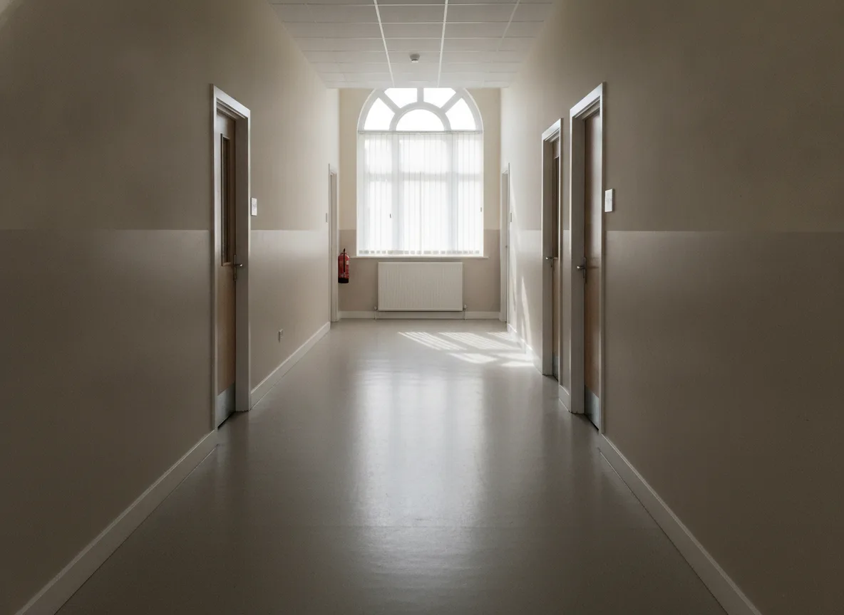 Vinyl flooring in a commercial corridor