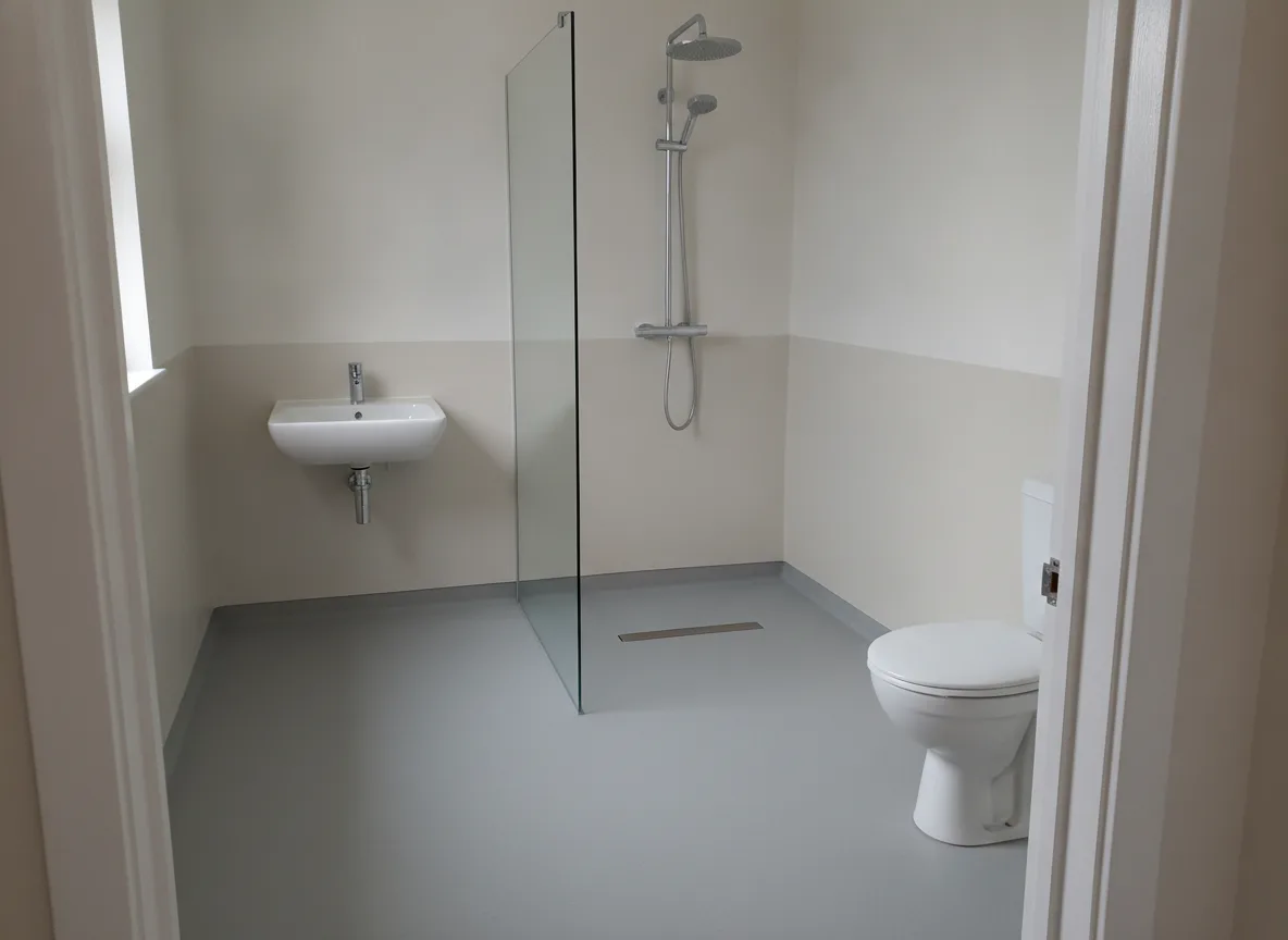 Sealed floor in a wet room
