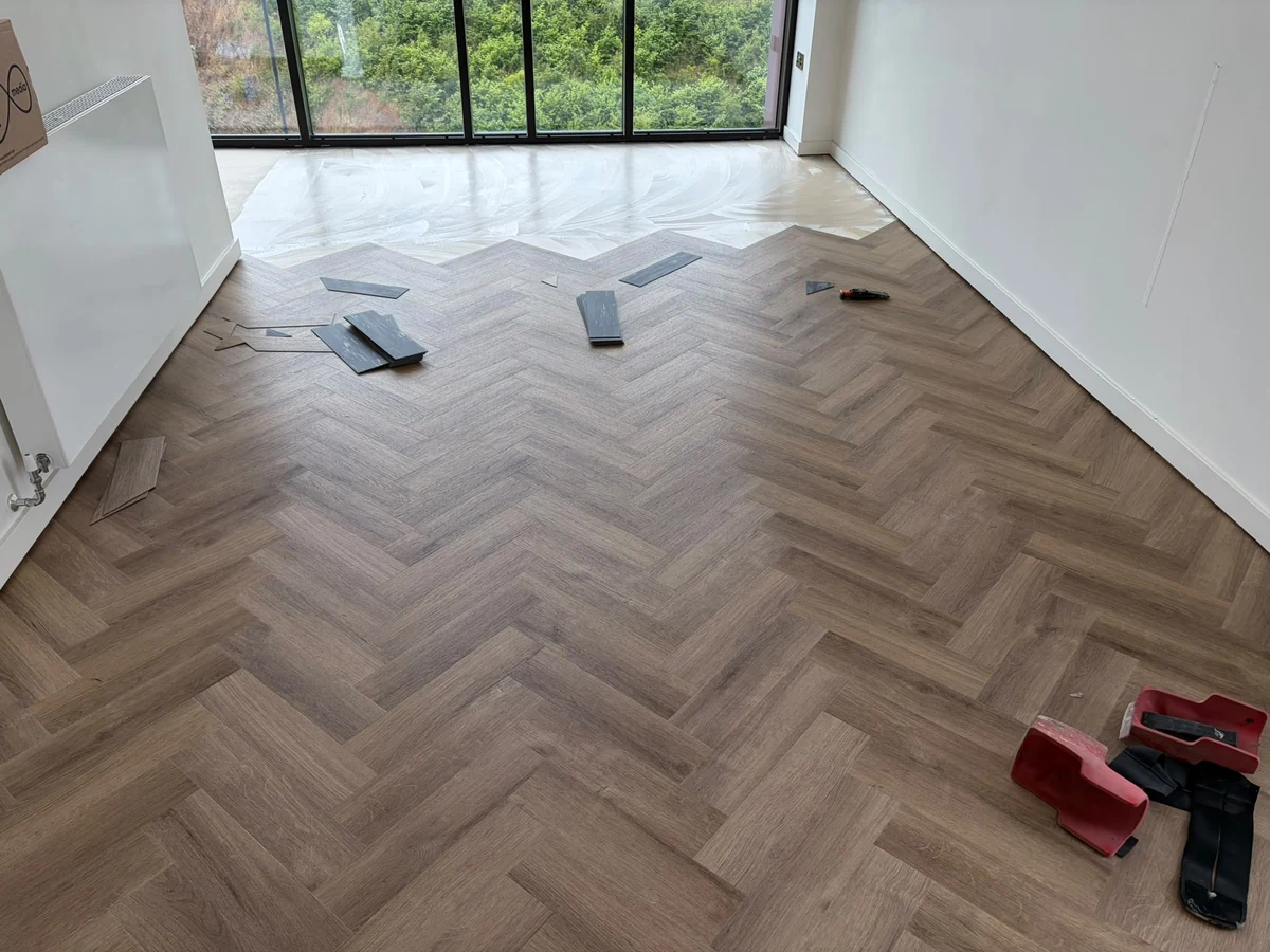 lvt-flooring-installation-newcastle-foxglove-flooring Laying towards the floor-to-ceiling glazing, Newcastle