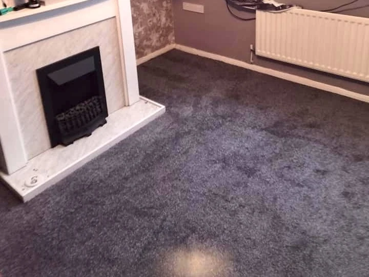 Close-up of grey carpet pile texture fitted in Newcastle home by Foxglove Flooring
